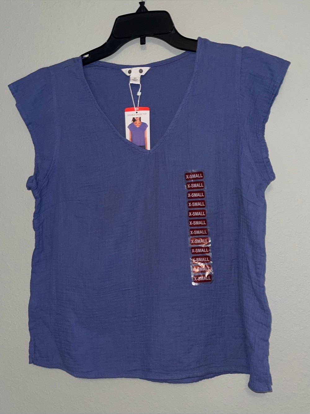 Three Dots Double Gauze Top Size XS
